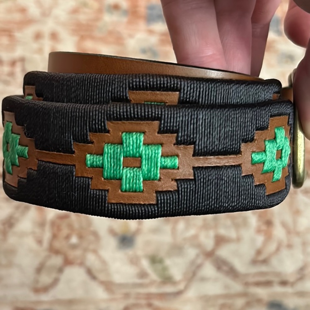 Men’s Blue and Green Zilker Belt